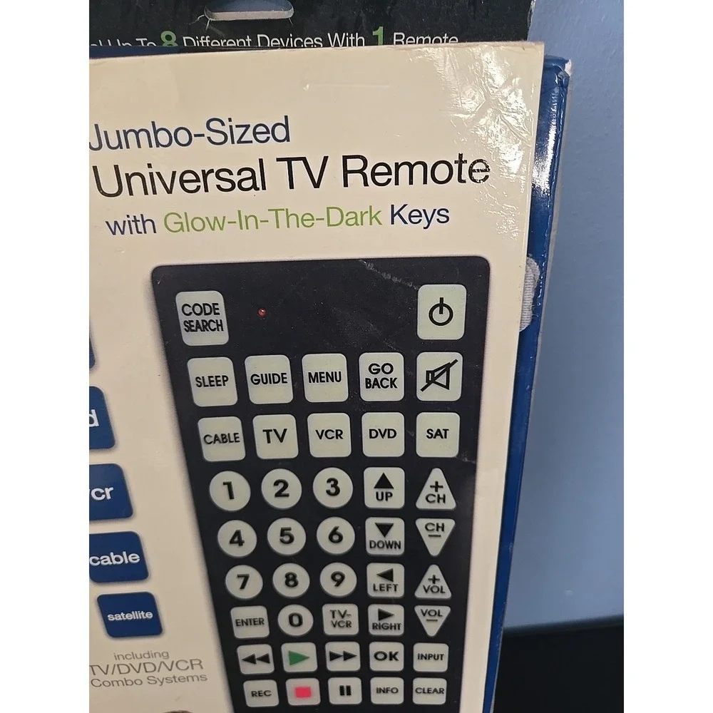 The Sharper Image Jumbo Universal Remote Glow In The Dark‎ Keys